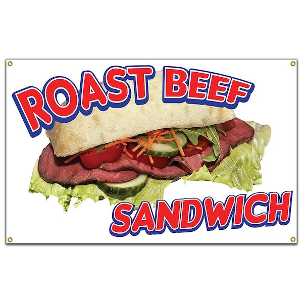 Roast Beef Sandwich Banner Concession Stand Food Truck Single Sided